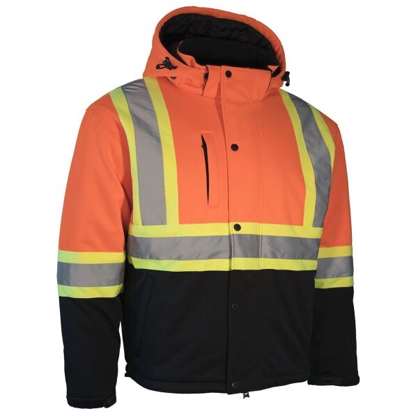 PolyCorp - Hi Vis Softshell Winter Safety Jacket Orange Thumbnail